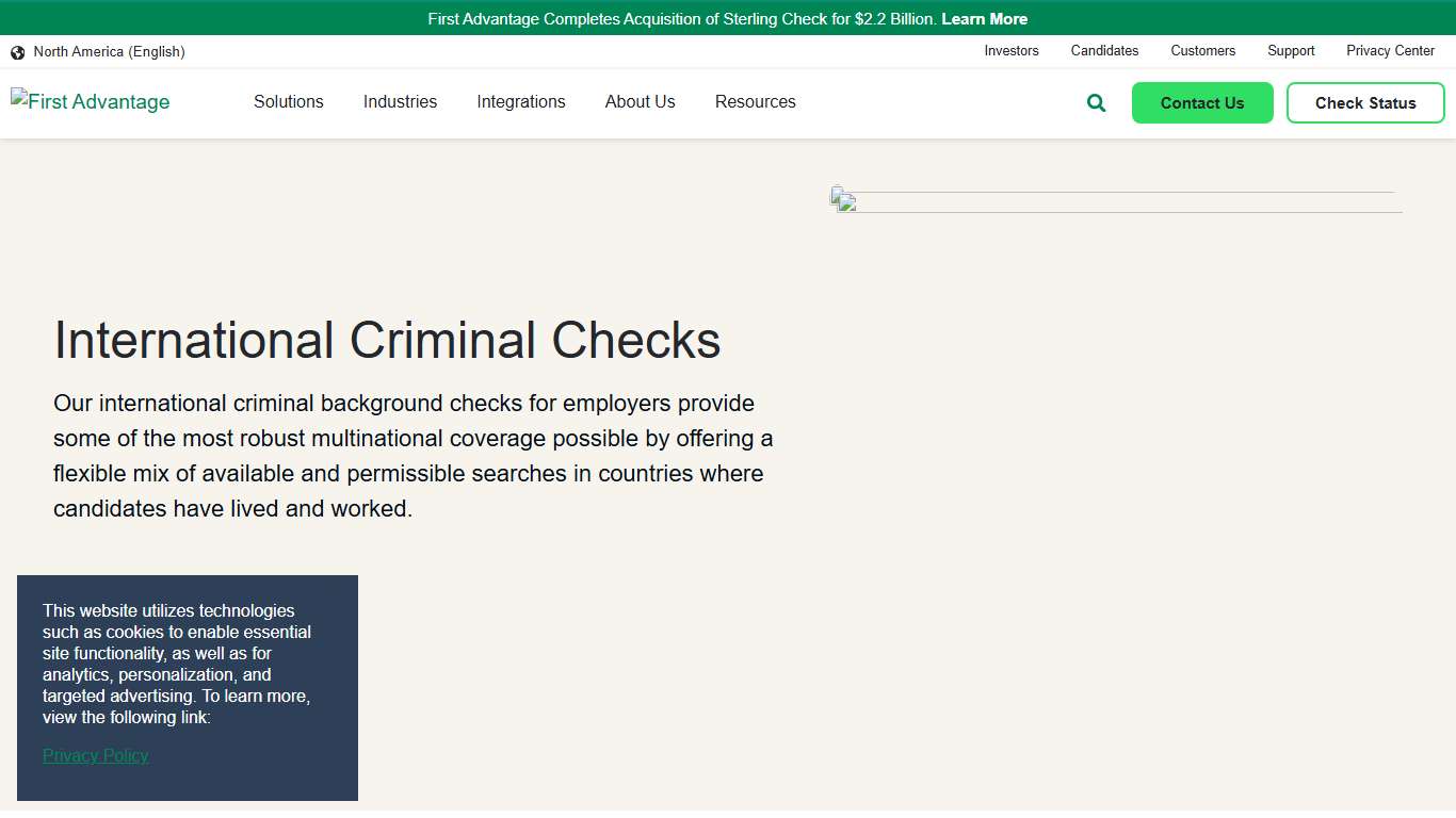 International Criminal Background Checks First Advantage